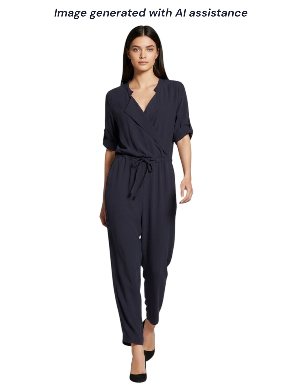 Madewell S Navy Novelist Drawstring Jumpsuit